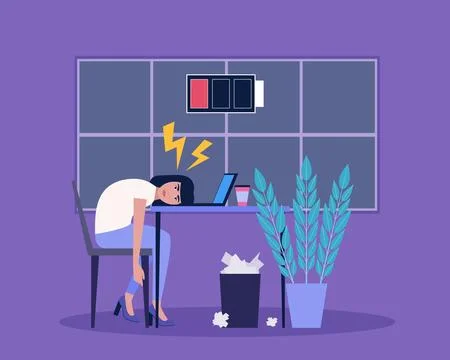 Professional burnout 库存插图