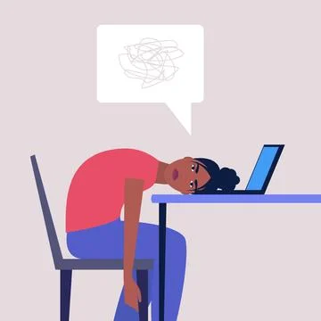Professional burnout 库存插图