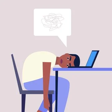 Professional burnout 库存插图
