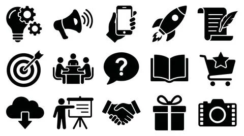 Professional business and creative concept vector icon set collection Иллюстрация