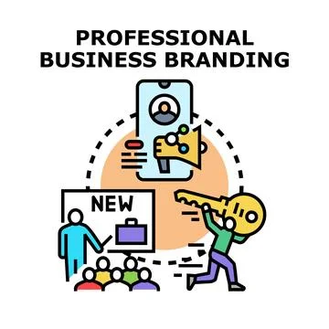 Professional business branding strategy developing concept Ilustração Stock