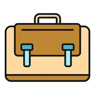 Professional business briefcase icon representing corporate work and educatio Stock Illustration