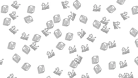 Professional Business Consulting Icon Pattern Background for Corporate Strategy Stock Footage 346186132