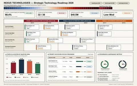 Professional business dashboard displaying technology infrastructure planning Stock Illustration