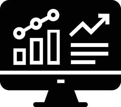 Professional business data analytics dashboard icon Stock Illustration