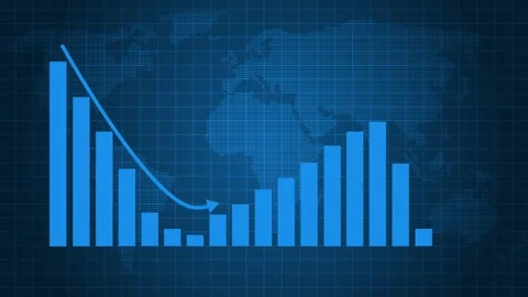 Professional Business Data Animation Featuring Bar Chart Illustrating Marke.. Stock Footage 310200026
