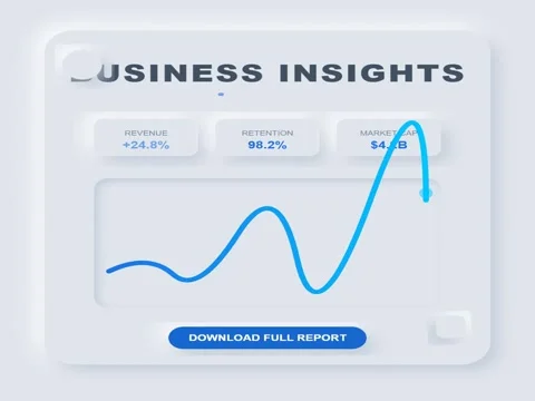 Professional Business Data Dashboard Animation With Financial Growth Metric.. Vídeos de archivo 333094201