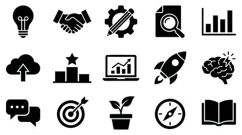 Professional business development and strategy icon set vector illustration イラスト素材