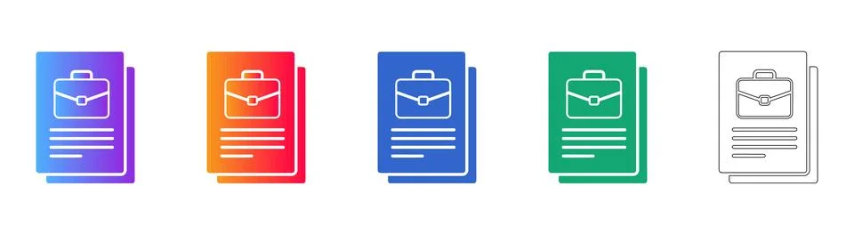 Professional Business Document Stack Illustration Set イラスト素材