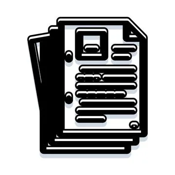 Professional business documents pile creating paperwork stack Stock Illustration