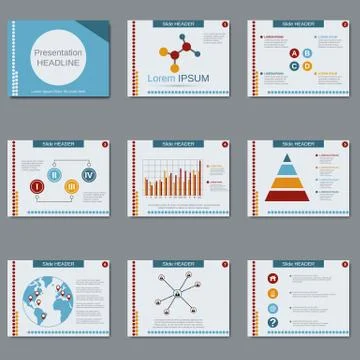 Professional business presentation vector template Stock Illustration