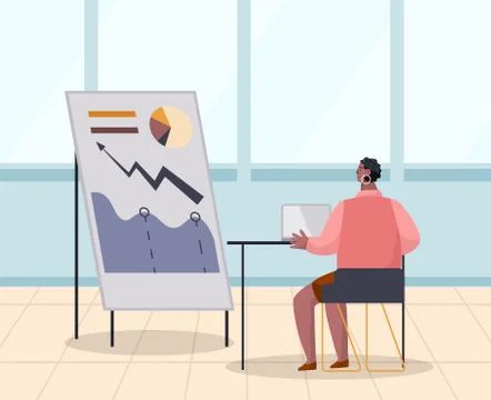 Professional Business Researching of Graph Vector 스톡 일러스트