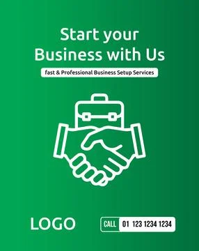 Professional business setup advertisement poster Stock Illustration
