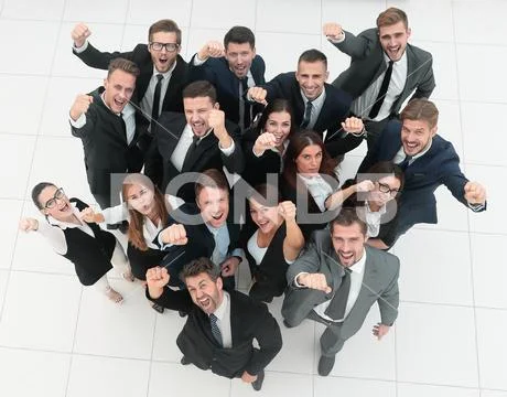 Professional business team shows its success Stock Photos