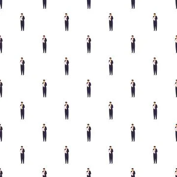 Professional businessman characters seamless pattern background Stock Illustration