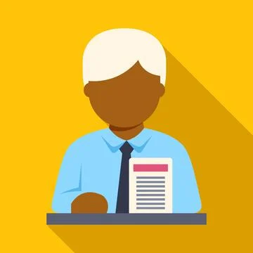 Professional businessman presenting document in flat vector design 스톡 일러스트