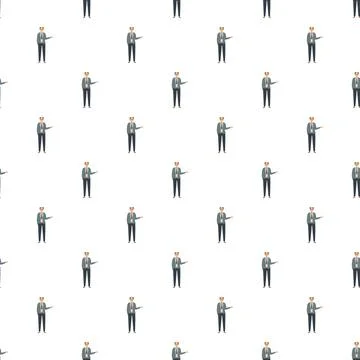 Professional businessman seamless pattern on white background 스톡 일러스트