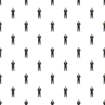 Professional businessman standing in repeat seamless pattern Stockillustratie
