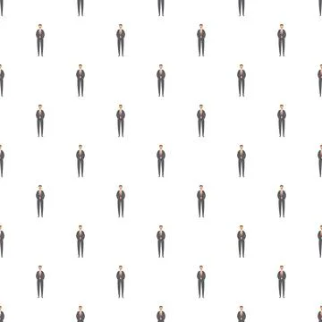 Professional businessman standing seamless pattern repeating background Illustrazione stock