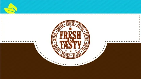Professional cafe bar old-fashioned mark offering tasty black coffee and glowing Stock Footage 130928844