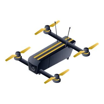 Professional camera drone icon, isometric style Stock Illustration