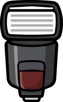 Professional camera flash speedlight photography icon Illustrazione stock