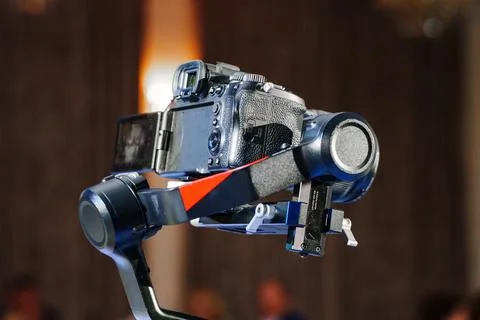 Professional camera gimbal for event videography Foto stock