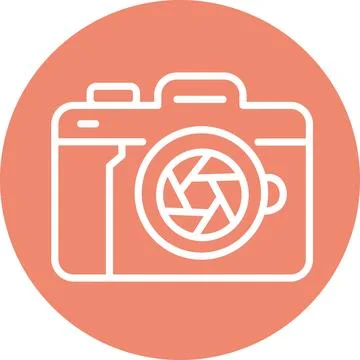 Professional camera icon line art symbol graphic Stock Illustration