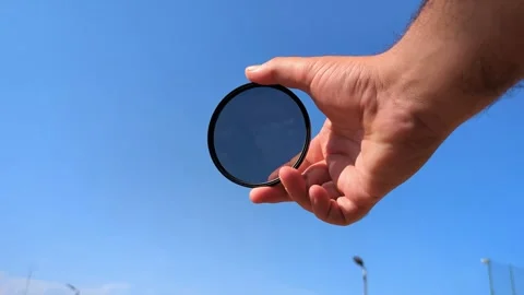 Professional camera lens filter, neutral density ND filter Video stock 344413503