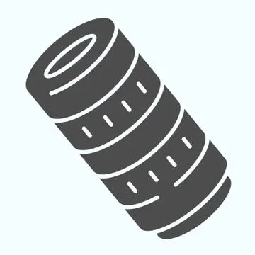 Professional camera lens solid icon. Camera objective vector illustration Stock Illustration