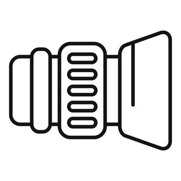 Professional camera lens with zoom and focus ring for photography Stock Illustration