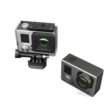 Professional camera with a microphone - 3D render illustration Foto stock