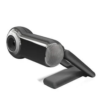 Professional camera with a microphone - 3D render illustration Foto stock