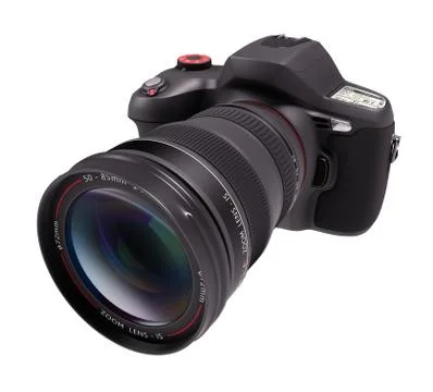 Professional Camera Over White Stock Illustration