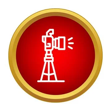 Professional camera setup on tripod filming video icon Stock Illustration