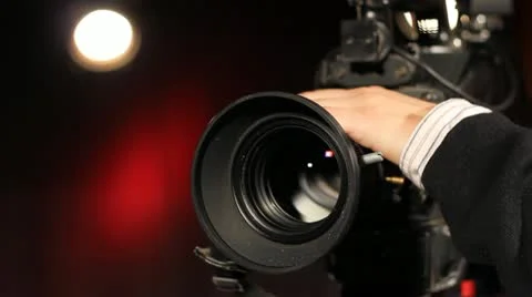 Professional camera in studio Stock Footage 12721171