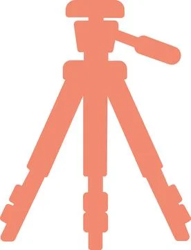 Professional camera tripod stand pastel icon element Stock Illustration