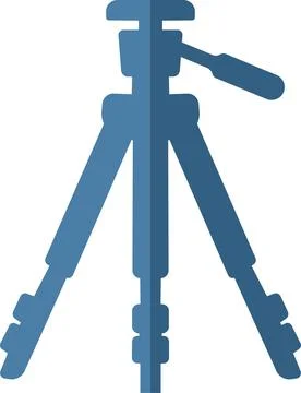 Professional camera tripod support stand flat icon Stock Illustration