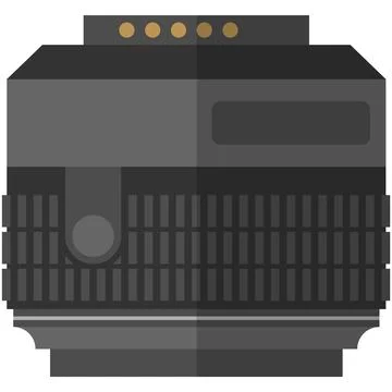 Professional camera wide angle lense isolated vector Stock Illustration