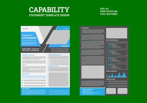 Professional Capability Statement Business Template Stock Illustration