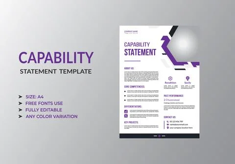Professional Capability Statement Template Design Stock Illustration