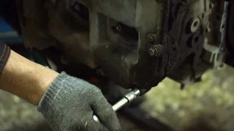 Professional car mechanic fix engine Stock Footage 73286000