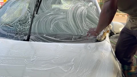 Professional Car Washing Service Using High Pressure Water Видео 322933281