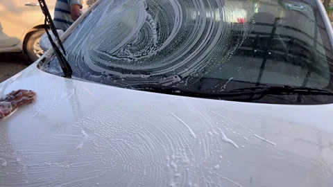 Professional Car Washing Service Using High Pressure Water 스톡 동영상 322933300