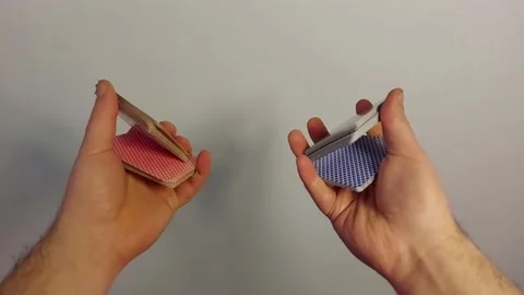 Professional card manipulation with two hands Stock Footage 172506595