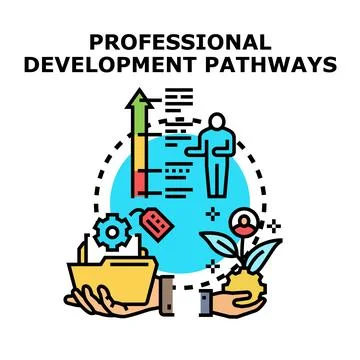 Professional career development path planning and growth Stock Illustration
