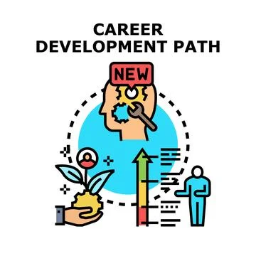 Professional career development path planning and growth Stock Illustration