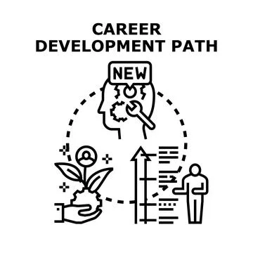 Professional career development path planning and growth Illustrazione stock
