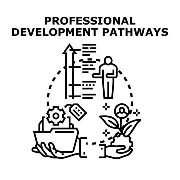 Professional career development path planning and growth Stock Illustration