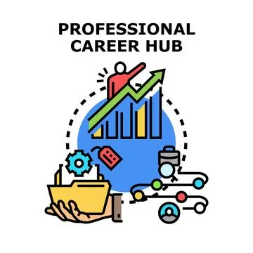 Professional career hub developing new career opportunities Stock Illustration